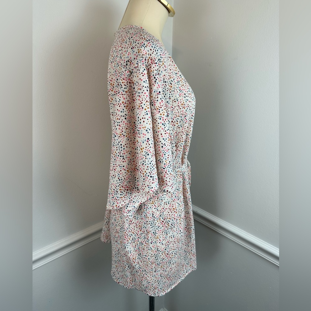 MOTHERHOOD MATERNITY White & Multicolor Blouse With Waist Tie | Size Medium - Picture 8 of 16